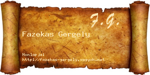Fazekas Gergely névjegykártya